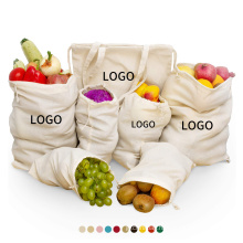Wholesale Custom Printing Logo Reusable Canvas Totebag Eco-friendly Organic Cotton Drawstring Bags